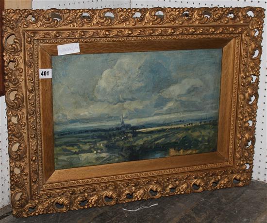 Oil on canvas in ornate frame(-)